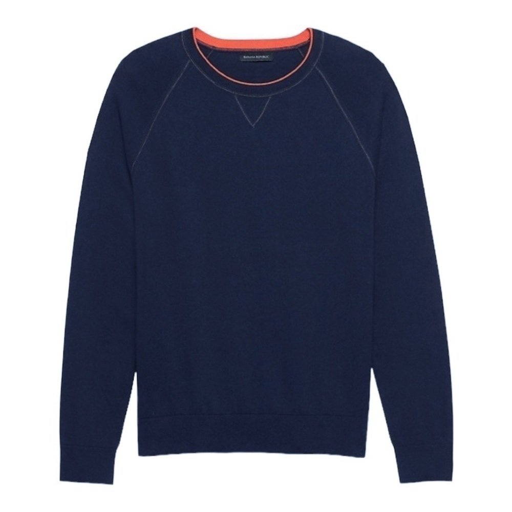 Banana Republic Cotton Cashmere Blend Ragland Crewneck Sweater Size Large